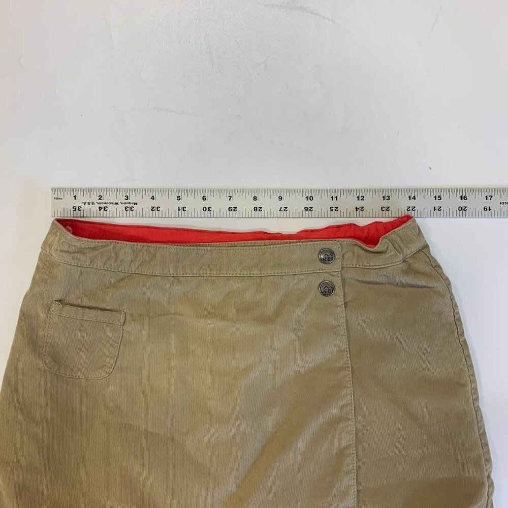 Rei Girls Skirt Mini‎ Corduroy Wrap Brown Lined Snap Button Stretch Size L - Picture 12 of 15